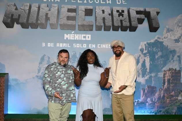 (L-R) Jack Black, Danielle Brooks and Jason Momoa attend the Photocall for the Minecraft film at Mexico City St. Regis Hotel. on March 21, 2025 in Mexico City, Mexico. Mexico City Mexico - ZUMAe321 20250321_zia_e321_028 Copyright: xCarlosxTischlerx
