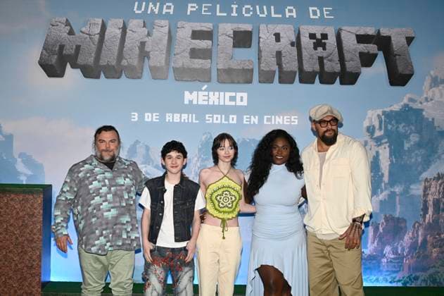 (L-R) Jack Black, Sebastian Eugene Hansen, Emma Myers, Danielle Brooks and Jason Momoa attend the Photocall for the Minecraft film at Mexico City St. Regis Hotel. on March 21, 2025 in Mexico City, Mexico. Mexico City Mexico - ZUMAe321 20250321_zia_e321_040 Copyright: xCarlosxTischlerx