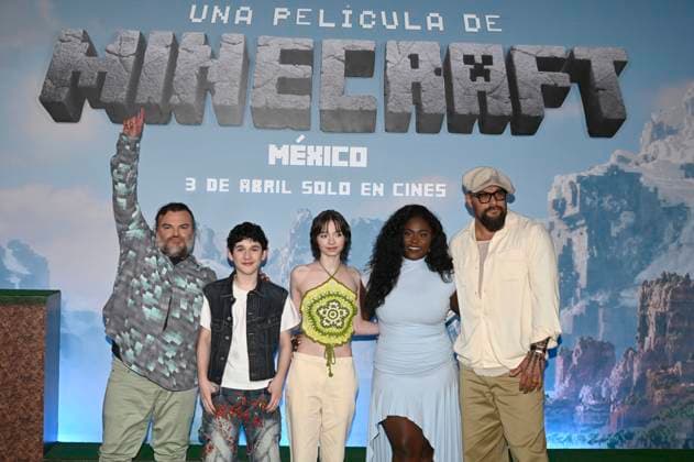 (L-R) Jack Black, Sebastian Eugene Hansen, Emma Myers, Danielle Brooks and Jason Momoa attend the Photocall for the Minecraft film at Mexico City St. Regis Hotel. on March 21, 2025 in Mexico City, Mexico. Mexico City Mexico - ZUMAe321 20250321_zia_e321_041 Copyright: xCarlosxTischlerx
