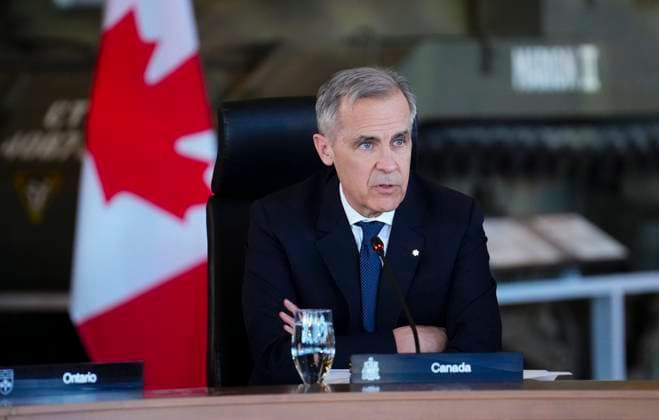 March 21, 2025, Ottawa, Ontario, Canada: Prime Minister Mark Carney takes part in the First Minister Meeting at the National War Museum in Ottawa on Friday, March 21, 2025. Ottawa Canada  - ZUMAc35_ 20250321_zaf_c35_088 Copyright: xSeanxKilpatrickx