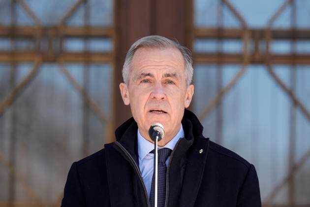 March 23, 2025, Ottawa, On, CANADA: Prime Minister Mark Carney speaks to media at Rideau Hall, where he asked the Governor General to dissolve Parliament and call an election, in Ottawa, Sunday, March 23, 2025. Ottawa CANADA  - ZUMAc35_ 20250323_zaf_c35_008 Copyright: xAdrianxWyldx