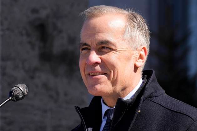March 23, 2025, Ottawa, On, CANADA: Prime Minister Mark Carney speaks to media at Rideau Hall, where he asked the Governor General to dissolve Parliament and call an election, in Ottawa, Sunday, March 23, 2025. Ottawa CANADA  - ZUMAc35_ 20250323_zaf_c35_020 Copyright: xFrankxGunnx
