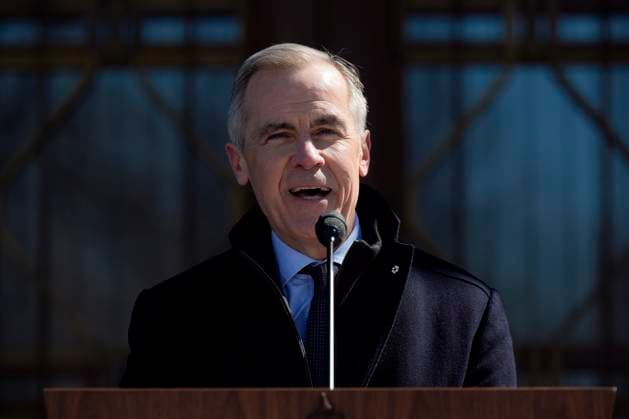 March 23, 2025, Ottawa, On, CANADA: Prime Minister Mark Carney speaks to media at Rideau Hall, where he asked the Governor General to dissolve Parliament and call an election, in Ottawa, Sunday, March 23, 2025. Ottawa CANADA  - ZUMAc35_ 20250323_zaf_c35_034 Copyright: xAdrianxWyldx