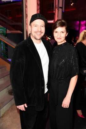 David Ruland und Katharina Ley bei der Verleihung vom Deutschen Hoerfilmpreis am 25.03.2025 in Berlin Deutscher Hoerfilmpreis 2025 in Berlin