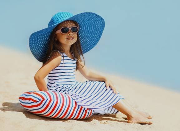 Summer holidays, vacation - beautiful little girl child wearing a straw hat, striped dress relaxing on beach near sea Summer holidays, vacation - beautiful little girl child wearing a straw hat, striped dress relaxing on beach near sea ,model released, Symbolfoto Copyright: xZoonar.com VeronikaxKornevax 23049745 ,model released, Symbolfoto ,property released