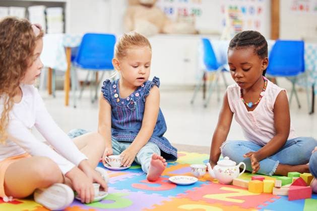Kids, tea party and playing for fun in school with friends, together and bonding. Diversity, little girls and face with toy on mat for child development, motor skills and growth for future in daycare., model released, , property released, , 56356944.jpg, kids, tea, party, playing, face, child, friends, girls, school, fun, girl, kid, little, together, future, friend, diversity, toy, growth, development, bonding, mat, motor, skills, daycare, tea party, young, people, group, youth, children, sitting, student, education, person, students, small, serious, learning, class, classroom, diverse, loving, positive, playful, multiracial, activity, caring, kindergarten, childhood RECORD DATE NOT STATED