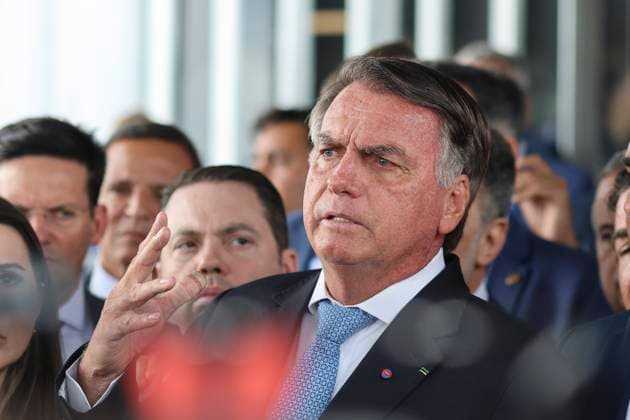 News Themen der Woche KW13 News Bilder des Tages BRASÍLIA, DF - 26.03.2025: JAIR BOLSONARO PRESS CONFERENCE IN BRASILI - Press conference with former president Jair Bolsonaro, which took place this Wednesday (26) at the Federal Senate, in Brasília, DF. x2711267x  EduardoxFxSxLima
