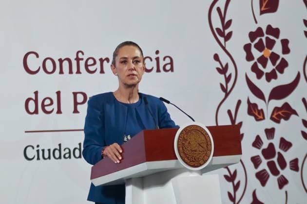 Mexico s President, Claudia Sheinbaum Pardo speaks during a briefing about the congressional decision on the case for the removal of the immunity of legislator Cuauhto moc Blanco after he was accused of sexual abuse. At National Palace. on March 26, 2025 in Mexico City, Mexico. Mexico City Mexico - ZUMAe321 20250326_zia_e321_006 Copyright: xCarlosxSantiagox