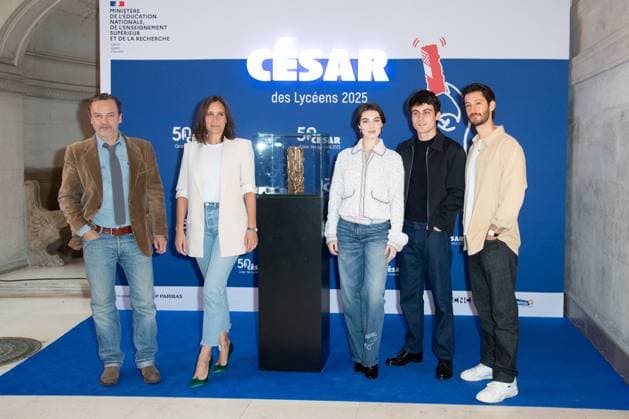 Cesar Des Lyceens 2025 Patrick Mille, Julie de Bona, Anamaria Vartolomei, Julien de Saint Jean and Pierre Niney attending the Le Comte De Monte-Christo - Cesar Des Lyceens 2025 at La Sorbonne University in Paris, France on March 26, 2025. Photo by Aurore Marechal ABACAPRESS.COM Paris France  Copyright: xMarechalxAurore ABACAx