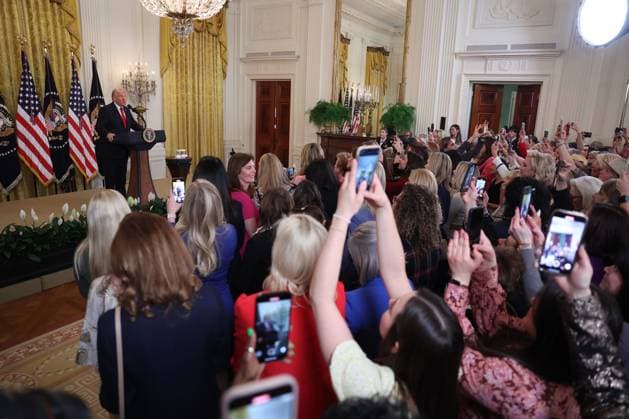 President Donald Trump takes part in a Women s History Month Event in the East Room of the White House in Washington DC on Wednesday, March 26, 2025.  WAX20250326203 FrancisxChung