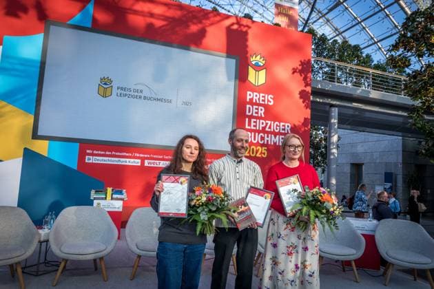 Preisverleihung des Preises der Leipziger Buchmesse: Preisträger Kristine Bilkau, Thomas Weiler und Irina Rastorgueva Leipziger Buchmesse 2025 Tag 1
