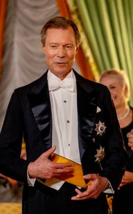 Luxemburger Royals veranstalteten Gala-Dinner für Tharman Shanmugaratnam aus Singapur 27-03-2025 Gala Grand Duke Henri with Tharman Shanmugaratnam, President of the Republic of Singapore, and Mrs. Jane Ittogi Shanmugaratnam pictured at the state banquet before the statebanquet at Palais Grand-Ducal on the 1st day of the 2 day statevisit to Luxembourg. Â  Copyright: xPPEx