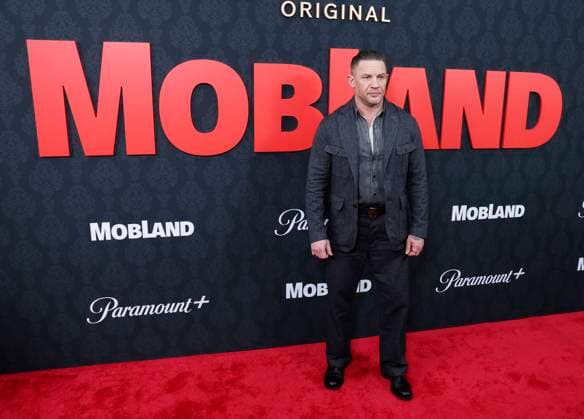 Tom Hardy arrives on the red carpet at the New York premiere of MobLand at the SVA Theatre in New York City on Monday, March 31, 2025.  NYP20250331229 JOHNxANGELILLO