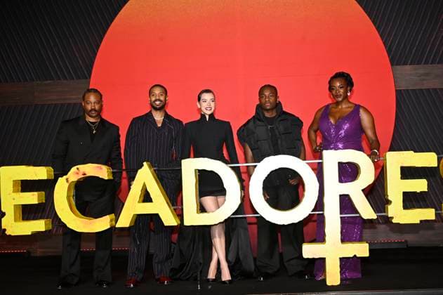 March 31, 2025, Mexico City, Ciudad de Mexico, Mexico: (L-R) Ryan Coogler, Michael B. Jordan, Hailee Steinfeld, Miles Caton and Wunmi Mosaku attend the red carpet for the movie Sinners at Plaza Universidad. on March 31, 2025 in Mexico City, Mexico. Mexico City Mexico - ZUMAe321 20250331_zea_e321_096 Copyright: xCarlosxTischlerx