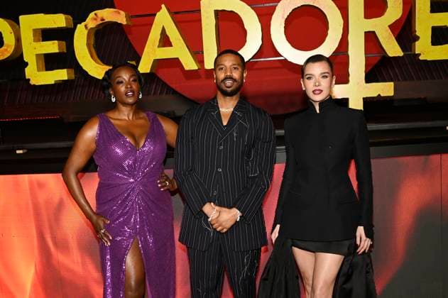 March 31, 2025, Mexico City, Ciudad de Mexico, Mexico: (L-R) Wunmi Mosaku, Michael B. Jordan and Hailee Steinfeld attend the red carpet for the movie Sinners at Plaza Universidad. on March 31, 2025 in Mexico City, Mexico. Mexico City Mexico - ZUMAe321 20250331_zea_e321_078 Copyright: xCarlosxTischlerx