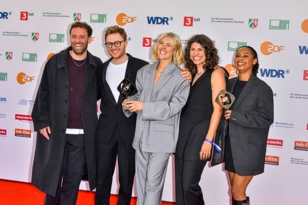 Paula Menzel, Leonie Haenchen, Nikolas Holl, Lucie Schoener, Philipp Weimar (Atlas) Preistraeger zu Gast bei der Verleihung des 61.Grimme Preis am 04.04.2025 in Marl NRW Deutschland