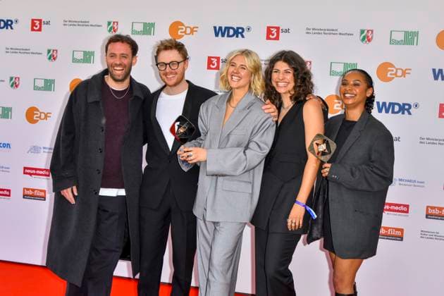 Paula Menzel, Leonie Haenchen, Nikolas Holl, Lucie Schoener, Philipp Weimar (Atlas) Preistraeger zu Gast bei der Verleihung des 61.Grimme Preis am 04.04.2025 in Marl NRW Deutschland