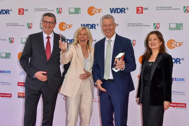 Ulrike von der Groeben, Martin Rabanus, Peter Kloeppel, Cigdem Uzunoglu RTL Preistraegeri zu Gast bei der Verleihung des 61.Grimme Preis am 04.04.2025 in Marl NRW Deutschland