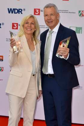 Ulrike von der Groeben Peter Kloeppel RTL Moderatoren Preistraegeri zu Gast bei der Verleihung des 61.Grimme Preis am 04.04.2025 in Marl NRW Deutschland