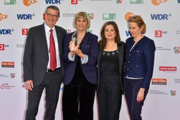 Steffi Niederzoll Sieben Winter in Teheran Martin Rabanus , Cigdem Uzunoglu Preistraegerin zu Gast bei der Verleihung des 61.Grimme Preis am 04.04.2025 in Marl NRW Deutschland