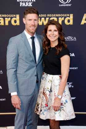 Nicolas Kopf und Ann-Kathrin Mack bei der Verleihung des 25. Radio Regenbogen Award 2025 in der Europa-Park Arena. Rust, 04.04.2025