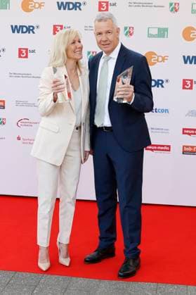 Ulrike von der Groeben und Peter Kloeppel bei der 61. Verleihung des Grimme Preises 2025 im Theater Marl. Marl, 04.04.2025
