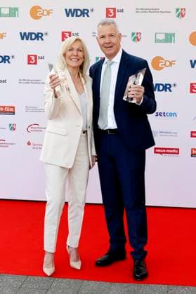 Ulrike von der Groeben und Peter Kloeppel bei der 61. Verleihung des Grimme Preises 2025 im Theater Marl. Marl, 04.04.2025