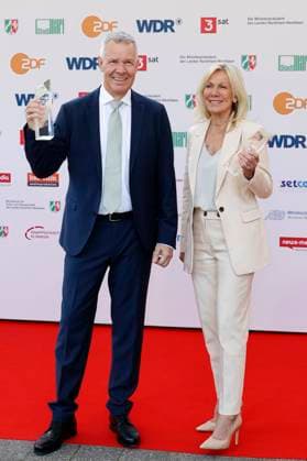 Peter Kloeppel und Ulrike von der Groeben bei der 61. Verleihung des Grimme Preises 2025 im Theater Marl. Marl, 04.04.2025