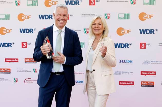 Peter Kloeppel und Ulrike von der Groeben bei der 61. Verleihung des Grimme Preises 2025 im Theater Marl. Marl, 04.04.2025