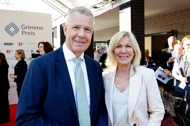 Peter Kloeppel und Ulrike von der Groeben bei der 61. Verleihung des Grimme Preises 2025 im Theater Marl. Marl, 04.04.2025