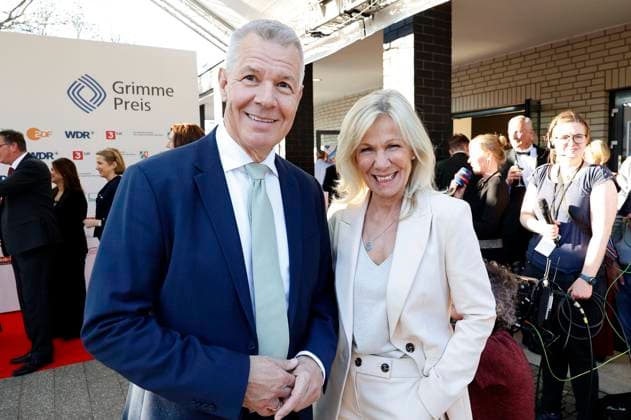 Peter Kloeppel und Ulrike von der Groeben bei der 61. Verleihung des Grimme Preises 2025 im Theater Marl. Marl, 04.04.2025
