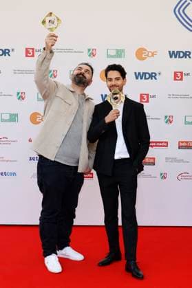 Bilal Bahadir und Cagdas Eren Yüksel bei der 61. Verleihung des Grimme Preises 2025 im Theater Marl. Marl, 04.04.2025