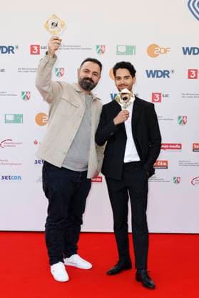 Bilal Bahadir und Cagdas Eren Yüksel bei der 61. Verleihung des Grimme Preises 2025 im Theater Marl. Marl, 04.04.2025
