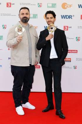 Bilal Bahadir und Cagdas Eren Yüksel bei der 61. Verleihung des Grimme Preises 2025 im Theater Marl. Marl, 04.04.2025