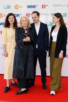 Sophie Averkamp, Maren Kroymann, Sebastian Colley und Maira Inselmann bei der 61. Verleihung des Grimme Preises 2025 im Theater Marl. Marl, 04.04.2025
