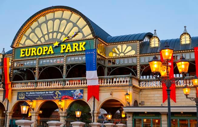 Rust, Germany - April 04, 2025: The 25th Radio Regenbogen Award at Europa-Park with general Atmosphere of the Park Entrance 25th Radio Regenbogen Award at Europa-Park