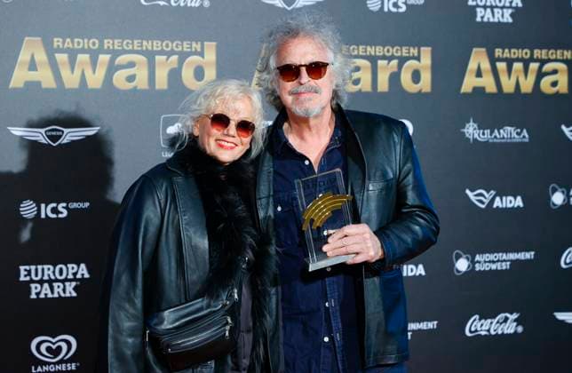 Rust, Germany - April 04, 2025: The 25th Radio Regenbogen Award at Europa-Park with Musician Wolfgang Niedecken from BAP and wife Tina Golemiewski 25th Radio Regenbogen Award at Europa-Park