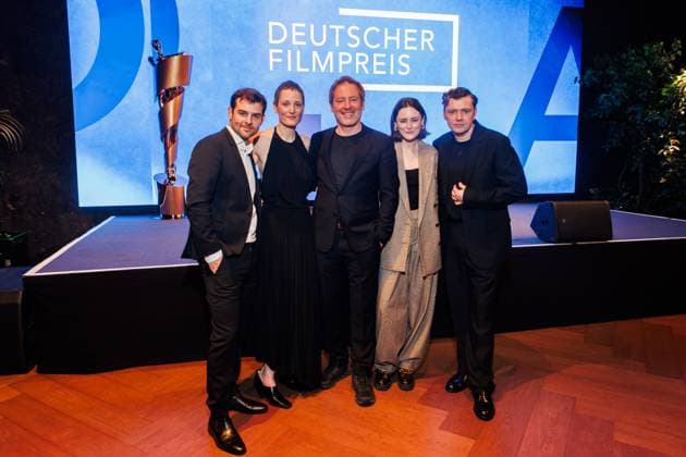 Event - Deutscher Filmpreis 2025 Nominiertenabend Lucas Reiber, Vicky Krieps, Florian Gallenberger, Lea van Acken und Christian Friedel beim Nominiertenabend des Deutschen Filmpreises 2025 in der Fotografiska am 05.04.2025 in Berlin. Copyright: xEventpressxKochanx