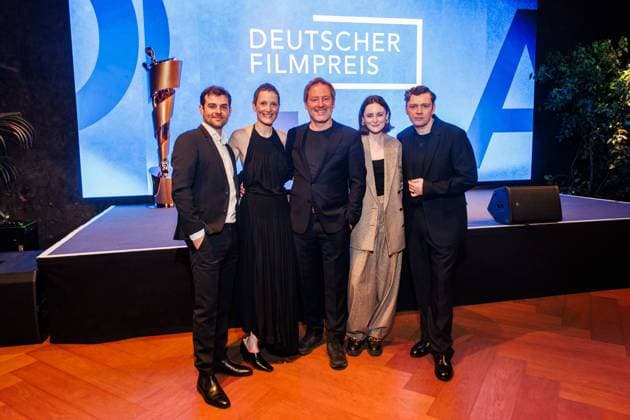 Event - Deutscher Filmpreis 2025 Nominiertenabend Lucas Reiber, Vicky Krieps, Florian Gallenberger, Lea van Acken und Christian Friedel beim Nominiertenabend des Deutschen Filmpreises 2025 in der Fotografiska am 05.04.2025 in Berlin. Copyright: xEventpressxKochanx