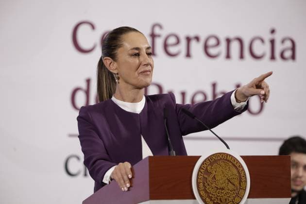 Mexico™s President Claudia Sheinbaum Holds Briefing Mexico s President, Claudia Sheinbaum Pardo, promote The Mexico Canta music competition for singers and songwriters in Mexico and the United States during a briefing conference at National Palace. on April 7, 2025 in Mexico City, Mexico. (Photo by Luis Barron Eyepix Group) Copyright: xLuisxBarron xEyepixxGroupx LB_07042025_151452