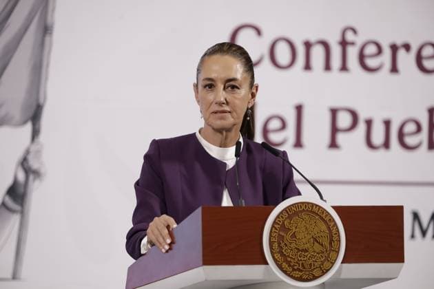 Mexico s President, Claudia Sheinbaum Pardo, promote The Mexico Canta music competition for singers and songwriters in Mexico and the United States during a briefing conference at National Palace. on April 7, 2025 in Mexico City, Mexico. Mexico City Mexico - ZUMAe321 20250407_zia_e321_018 Copyright: xLuisxBarronx