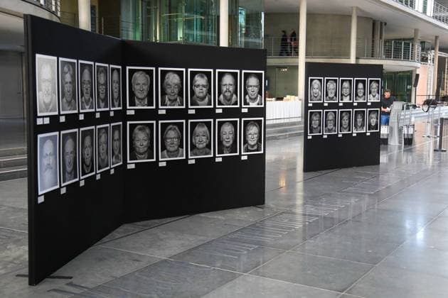Ausstellungseröffnung Staatssicherheitsinhaftierung Porträt 2023 - 2024 in Berlin Berlin, 8.4..2025 Bilder der Aussellung bei der Ausstellungseröffnung Staatssicherheitsinhaftierung Porträt 2023 - 2024 im Paul-Löbe-Haus in Berlin Berlin Deutschland Copyright: xMatthiasxGränzdörferx