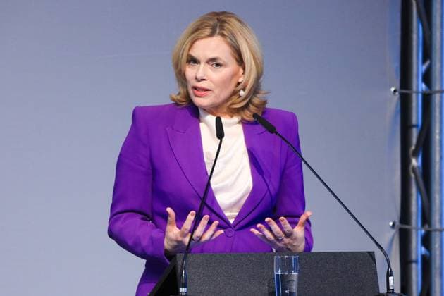 Ausstellungseröffnung Staatssicherheitsinhaftierung Porträt 2023 - 2024 in Berlin Berlin, 8.4..2025 Bundestagspräsidentin Julia Klöckner bei der Ausstellungseröffnung Staatssicherheitsinhaftierung Porträt 2023 - 2024 im Paul-Löbe-Haus in Berlin Berlin Deutschland Copyright: xMatthiasxGränzdörferx