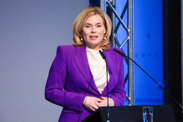 Ausstellungseröffnung Staatssicherheitsinhaftierung Porträt 2023 - 2024 in Berlin Berlin, 8.4..2025 Bundestagspräsidentin Julia Klöckner bei der Ausstellungseröffnung Staatssicherheitsinhaftierung Porträt 2023 - 2024 im Paul-Löbe-Haus in Berlin Berlin Deutschland Copyright: xMatthiasxGränzdörferx