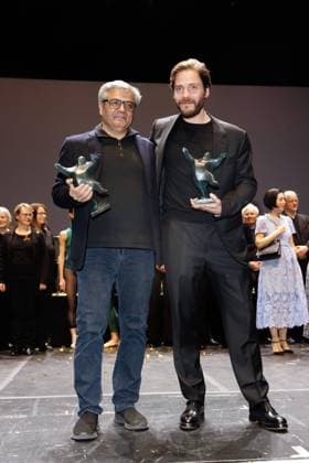 Preisverleihung - B.Z.-Kulturpreis Mohammad Rasoulof und Daniel Brühl beim B.Z.-Kulturpreis 2025 im Theater am Potsdamer Platz am 08.04.2025 in Berlin. Copyright: xEventpressxKochanx