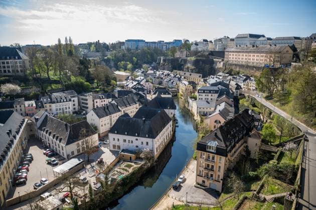 Luxemburg - Blick von der Chemin de la Corniche auf Grund *** Luxembourg View from the Chemin de la Corniche to Grund