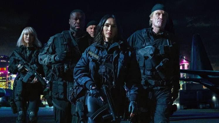 Expend4bles (2023) Expend4bles (2023) Randy Couture, 50 Cent, Jacob Scipio, Levy Tran, Megan Fox, Dolph Lundgren EDITORIAL USE ONLY Copyright: xx