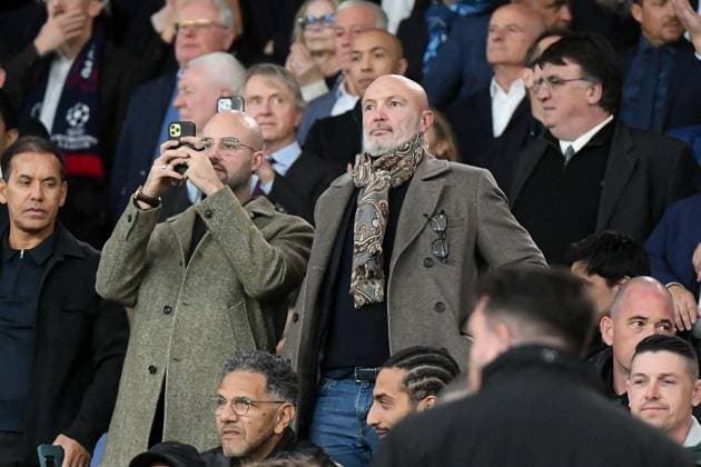 Celebs At PSG vs Aston Villa - Paris Frank Lebœuf during the UEFA Champions League 2024 25 Quarter Final First Leg match between Paris Saint-Germain (PSG) and Aston Villa FC at Parc des Princes stadium on April 9, 2025 in Paris, France. Photo by Lionel Urman ABACAPRESS.COM Paris France  Copyright: xUrmanxLionel ABACAx