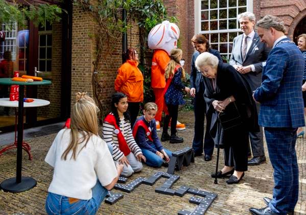 10-04-2025 Gouda Princess Beatrix attend the Jantje Beton Prize in Gouda. Jantje Beton awards this prize to the most play-friendly city in the Netherlands is Breda. Â  Copyright: xPPEx