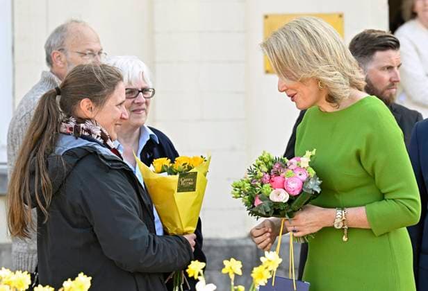 Queen Mathilde visits the Academy of Music and the Spoken Word in Waterloo WATERLOO, BELGIUM - APRIL 11 : Queen Mathilde visits the Academy of Music and the Spoken Word in Waterloo, a few weeks before the start of the 21st Queen Elisabeth Piano Competition (05-31 05) on April 11, 2025 in Waterloo, Belgium, 11 04 2025 Waterloo Belgium  Copyright: xDidierxLebrunx